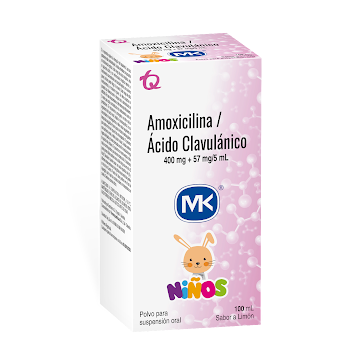 //Amoxicilina MK Polvo 400MG +Acido Clavulánico 62.5MG Frascox100Ml  