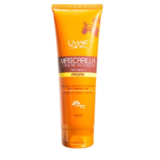 MASCARILLA CAPILAR INTENSIVA ARGAN 250g L´MAR SPA 240 x 1 Mascarilla ultra cremosa, hidratante intensiva, extra acondicionadora enriquecida con Argán 100% puro SIN SAL y LIBRE DE PARABENOS, repara el cabello seco, maltratado y dañado nutriendo profundamente 