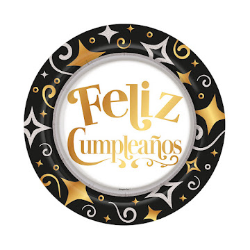Plato Sempertex Metálico Feliz Cumpleaños x 8 und  