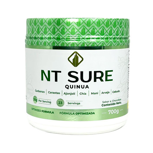 NT SURE QUINUA POTE X 700 GR  NT SURE QUINUA POTE X 700 GR POTE x 1 Mezcla en polvo a base de suero de leche y almendras con Quinua, garbanzo, caraotas, ajonjolí, chía, maní, arveja y cebada