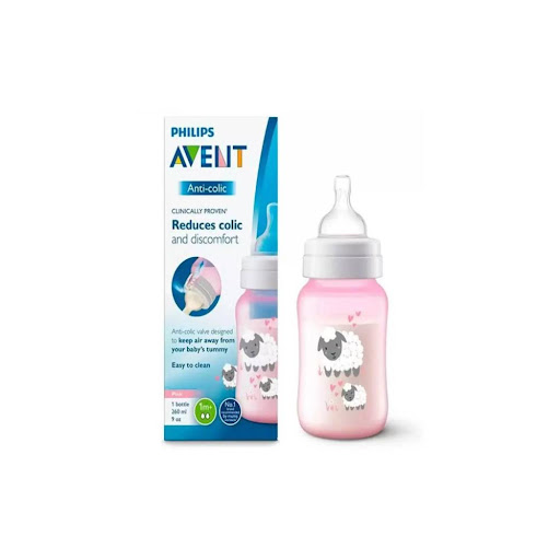 Phillips Avent Tetero Válvula Anticólicos Rosa Borrego 9Oz SCY121/05 Avent Caja x 2 El biberón Philips Avent Rosa Borrego de 260ml reduce los cólicos y facilita la alimentación gracias a su válvula anticólicos, diseño ergonómico y tetina de silicona suave.