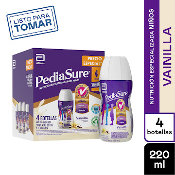 Pediasure Vainilla Líquido Frasco 220 ml x 4 und  