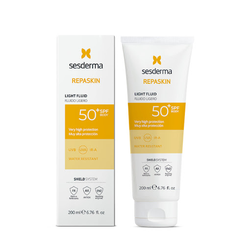 Protector Solar Repaskin Sesderma Corporal Fluido Ligero Spf 50 Caja x 200 ml