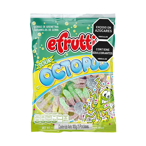 Gomas E.Frutti Sour Octopus Paquete x 100 gr