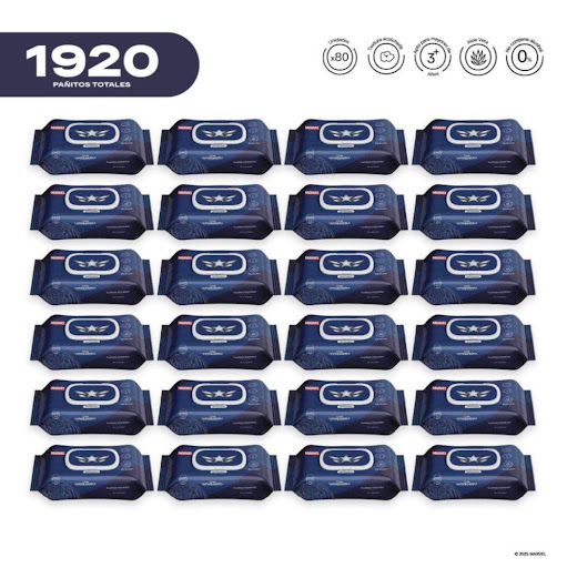 Pack x24 Pañitos Húmedos Marvel Cosmos Capitán America CMS COSMOS Flow-Packs x 80 Unidades undefined
