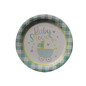 Plato Desechable Nico 22" Baby Shower x 8 und  