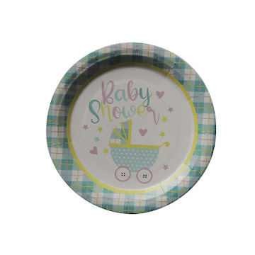 Plato Desechable Nico 22" Baby Shower x 8 und  