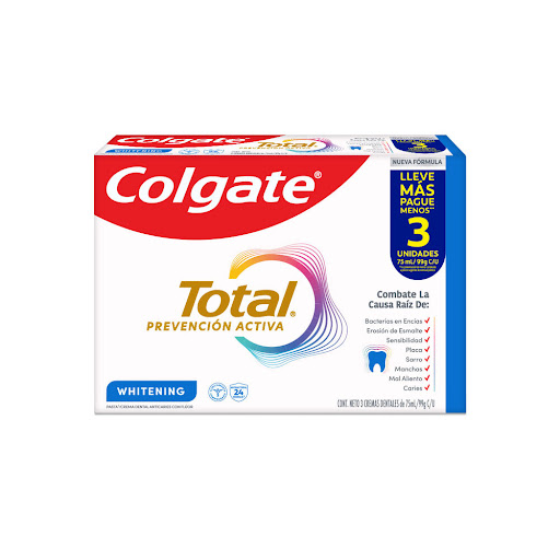 Crema Dental Colgate Total Whitening 3 und x 75 ml