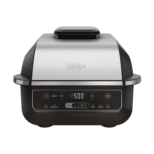 Parrilla De Interior 6 En 1 3.8 Litros Shark Ninja Caja x 1 Convierte tu cocina en una auténtica experiencia gourmet con la Parrilla de Interior 6 en 1 Ninja Foodi®. Diseñada para asar, freír con aire, hornear, rostizar, deshidratar y más, esta parrilla inteli