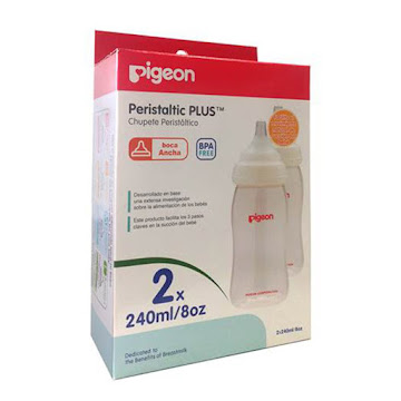 Solo Online Tetero Pigeon Biberon   Peristaltico Plus Boca Ancha  8 Oz X 2 Unidades 