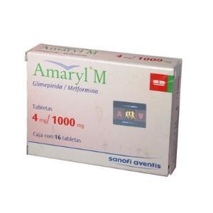 Amaryl M 4/1000Mg   Comprimidos Caja X16Com. San Metformina Glimepirida  