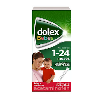 Dolex Bebés Acetaminofén 160mg/5ml Sabor Frambuesa Haleon Jarabe Frasco x 60 ml  
