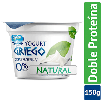 Yogurt Alpina Griego Mezclado Sabor Natural 0% Grasa x 150 gr  