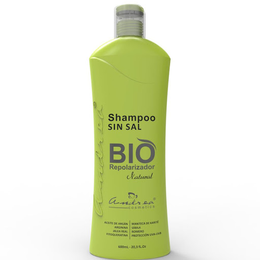 Shampoo Bio Repolarizador ANDREA COSMETICS 600ml x 1 Ayuda a restaurar cabellos maltratados, creando una capa que brinda protección prolongada, devolviéndole la vitalidad, salud y brillo a los cabellos secos y opacos sometidos a procesos químicos y físi