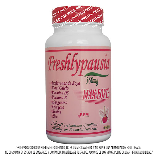 Freshlypausia Isoflavonas de Soya 560 mg Natural Freshly Frasco x 50 Cápsulas