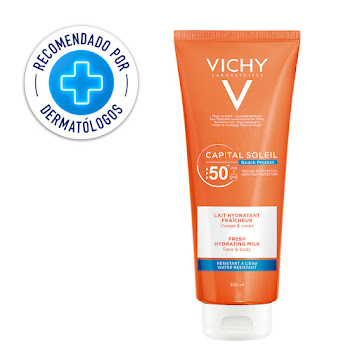 Leche Protectora Solar Vichy Capital Soleil Invisible Hidratante SPF 50+ Frasco x 300 ml  