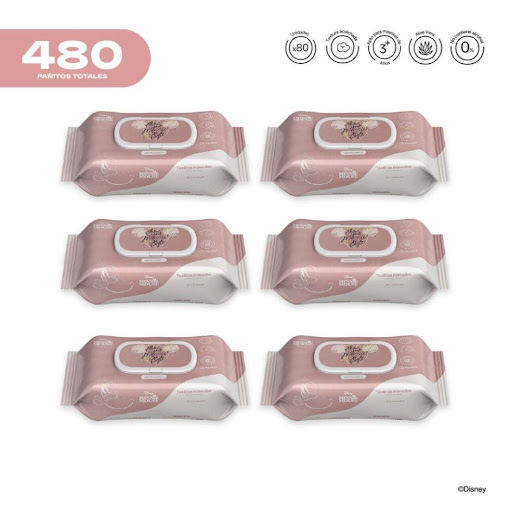 Pack x6 Pañitos Húmedos Disney Cosmos Minnie Damas CMS COSMOS Flow-Packs x 80 unidades undefined