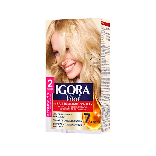 Tinte Igora Vital 10-2 Rubio Platino Caja x 1 und