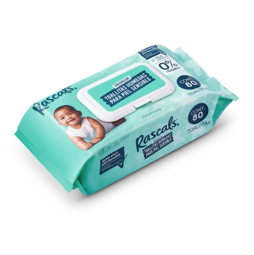 Pañitos Humedos Rascals Sensitive 80 Unds Rascals Baby Bolsa x 80 Gruesas + fuertes pero súper suaves con la piel del bebé, nuestras toallitas húmedas para piel sensible están certificadas dermatológicamente, tienen un pH balanceado y están libres de sustancias noci