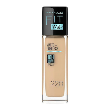 Base Fit Me Maybelline Mate y Sin Poros Envase de Vidrio Natural Be 220 x 30 ml  
