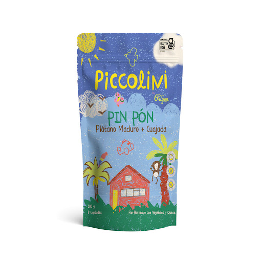 Pan Horneado Pin Pon   Piccolini para Niños Plátano Maduro y Cuajada x 200 gr