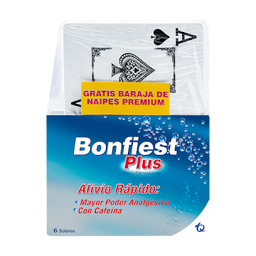 //Oferta Bonfiest Plus Caja x 6 Sobres + Gratis Baraja de Naipes  