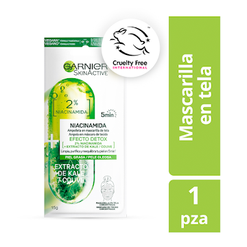 Mascarilla Garnier Skin Active Ampolleta En Tela Efecto Detox x 15 gr  
