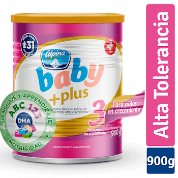 Fórmula  Crecimiento Alpina Baby 3 Plus Apartir De 1 Año X 900g   