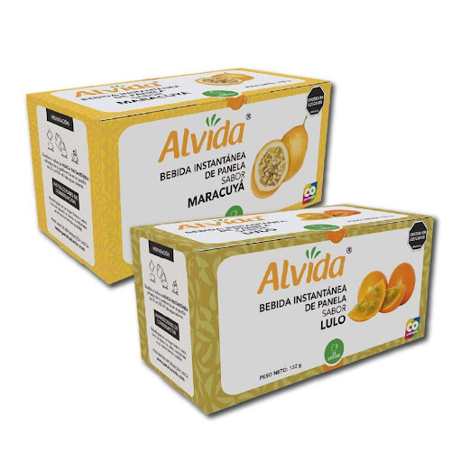 Aromática Alvida Panela Maracuyá y Lulo X 6 Gr Display X 22 Unds Pack X 2 (Una Caja de Maracuyá y Una Lulo) Alvida Display x 22  
