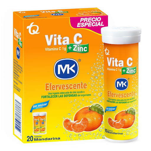 Duopack Vitamina C   Efervescente Mandarina Mk Caja x 2 Tubos x 10 Tab
