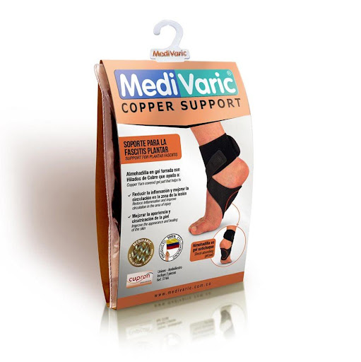 Soporte Fascitis Plantas, Hilado con Cobre Medivaric Products SAS Soporte para la fascitis plantar talla única color negro x 1und