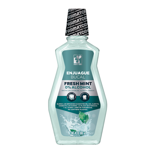 Enjuague Bucal Farmatodo   Fresh Mint 0% Alcohol  x 1000 ml