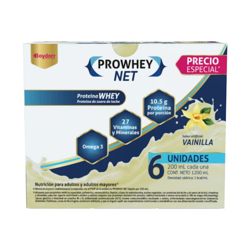 Proteína Liquida Prowhey   Net Sabor Vainilla Paca x 6 und Cada Una x 200 ml