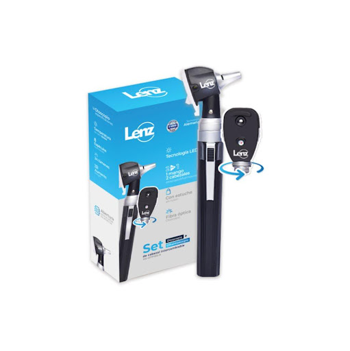 Set de Cabezal intercambiable Otoscopio más Oftalmoscopio, HS-OTP10S-A , Estuche en Nylon, 1 Equipo LENZ Estuche x 1 HS-OTP10S-A es un Set de Cabezal intercambiable, de equipo de órganos de los sentidos que incluye cabezal de otoscopio y un oftalmoscopio más soporte. Está diseñado para la evaluación básica del oído 