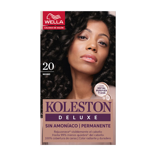 Kit Tinte Koleston Deluxe 20 Negro Permanente Sin Amoniaco Caja x 1 und