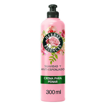 Crema Para Peinar Herbal Essences Suavidad Y Anti-Esponjado Rosa Mosqueta Frasco x 300 ml  