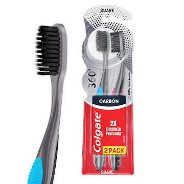 Cepillo de Dientes Colgate Suave 360° Carbon Blíster x 2 und  