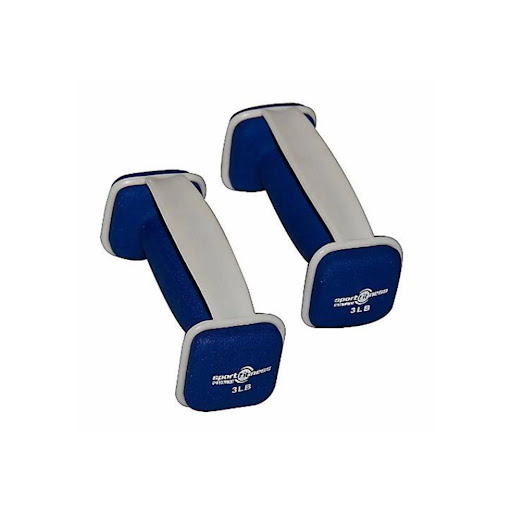 070244 JUEGO DE MANCUERNAS 3LB NEO SPORT Sport Fitness Individual x 2 Mancuernas con recubrimiento de neopreno diseñadas para entrenamiento de fuerza moderado, con un agarre cómodo y seguro.