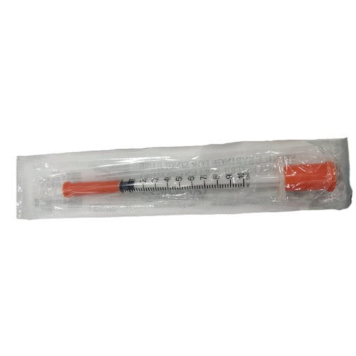 Jeringa Estéril Vital Medic 1 Ml 30g x 1/2 Tapa Naranja Bolsa x 1 und