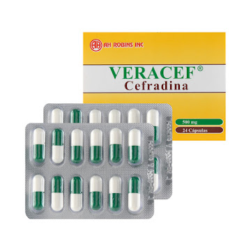 Veracef Cefradina 500 mg Caja x 24 Cápsulas  