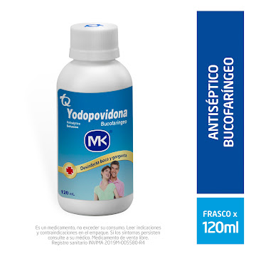 Yodopovidona Mk Bucofaríngeo Antiséptico Frasco x 120 ml  