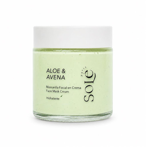 Mascarilla Hidratante de Aloe Vera & Avena | Vegana | Biotecnología Coreana Sole paris envase con tapa x 1 undefined