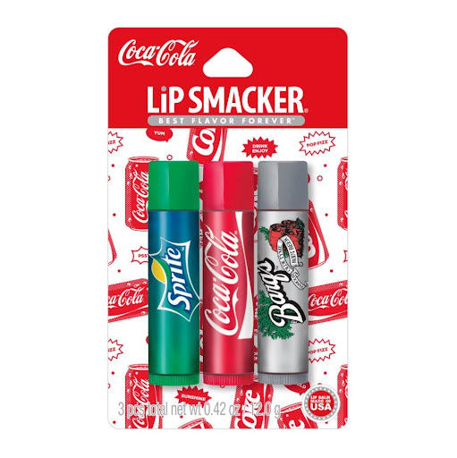 Bálsamo Labial Lip Smacker - Trio Coca Cola - 12 gr Lip Smacker Bálsamo labial trio - Sprite, Coca - Cola, Barqs x 3 ¡Labios suaves, hidratados y con sabor irresistible!

Lip Smacker es el bálsamo labial perfecto para cuidar tus labios mientras disfrutas de sabores divertidos y únicos. Su fórmula ligera con humectan