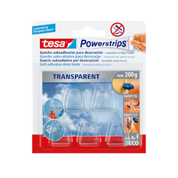 Gancho Autoadhesivo Tesa Decorativo Transparente x 5 und  