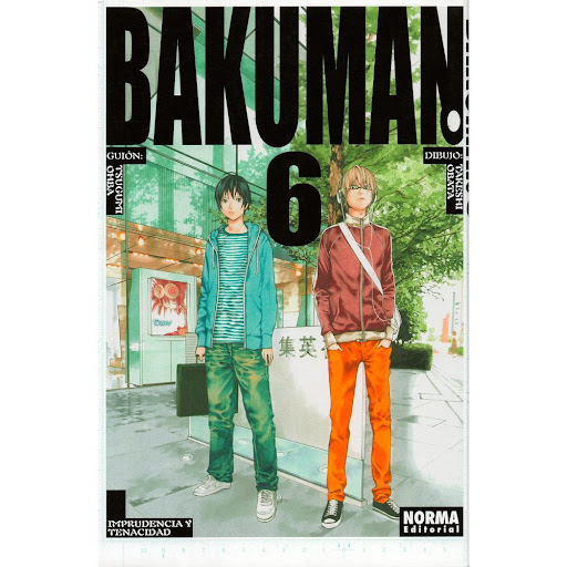 Bakuman No. 6 Editorial Norma Libro x 1.0 BAKUMAN. 06  Autores:Takeshi Obata, Tsugumi Ohba  Colecciones:CÓMIC MANGA  Editoriales:NORMA Editorial  Series:BAKUMAN  ISBN 9788467905854 Fecha de venta 22/7/2011 Formato Tapa blanda con sobrecubiert