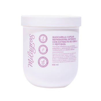 Mascarilla Capilar Milagros Reparadora Intensiva Con Extracto De Cebolla Y Péptidos Pote x 450 ml  
