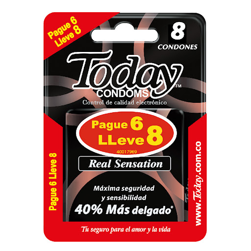Condones Today Real Sensation Blister x 8 und Pague 6 Lleve 8