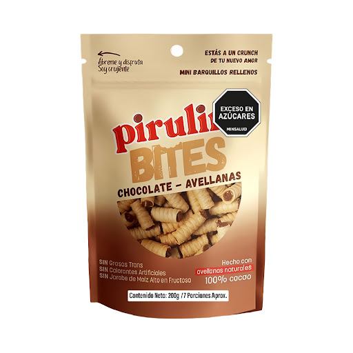 Mini Barquillos Pirulin Bites De Choco Avella Doy Pack x 200 gr