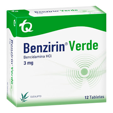 Benzirin Verde Bencidamina HCI 3 mg Tecnoquimicas Caja x 12 Tabletas  