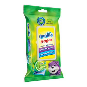 Toallitas Húmedas Familia Hogar Desinfectantes x 40 und  